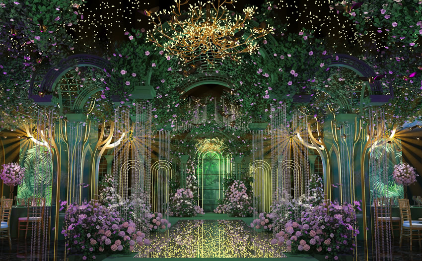 玛纳斯奇妙森林婚礼堂效果展示