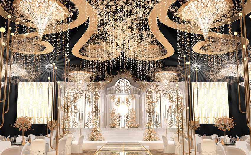 玛纳斯花木兰喜事汇金色大厅效果展示